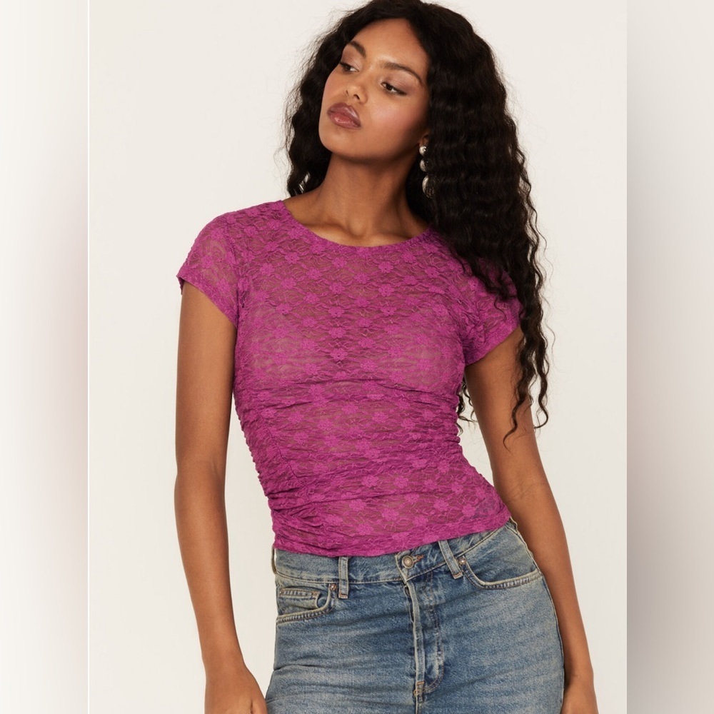 Free People Keep it Simple Stretch Lace top -